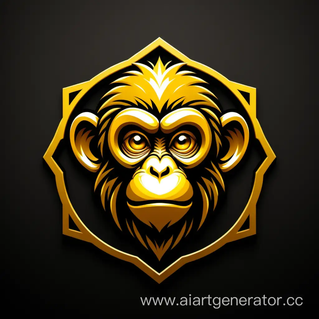 логотип для кс 1,6, обезьяна, золотой цвет