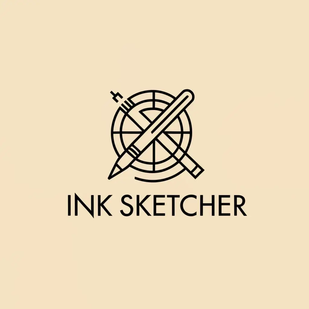 a logo design,with the text 'ink sketcher', main symbol:ink sketcher, microfine liner pen,',Minimalistic,clear background'