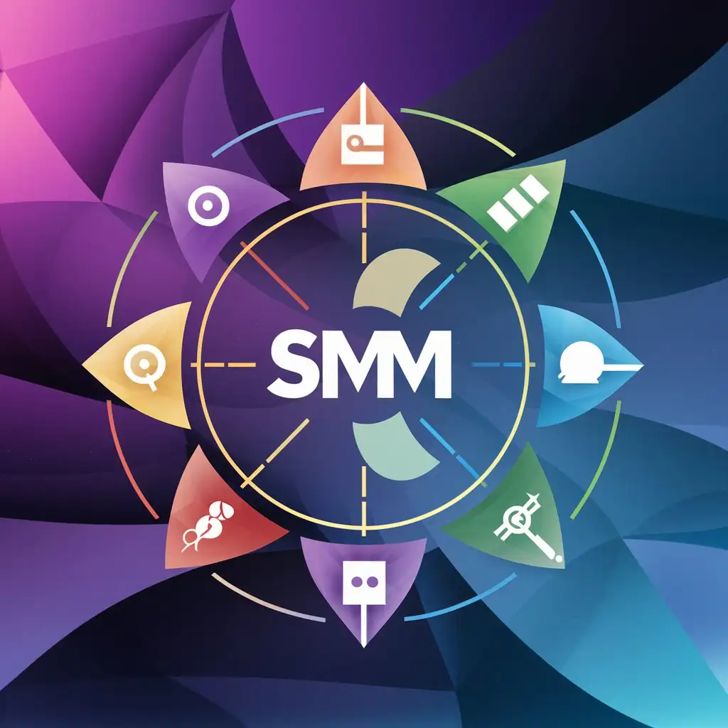 Сгенерируй аватарку для группы "SMM и её структура" в стиле современного дизаина
