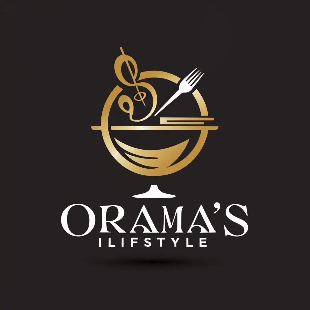 a logo design,with the text "Oramas lifestyle", main symbol:Food and music,Moderate,be used in Restaurant industry,clear background