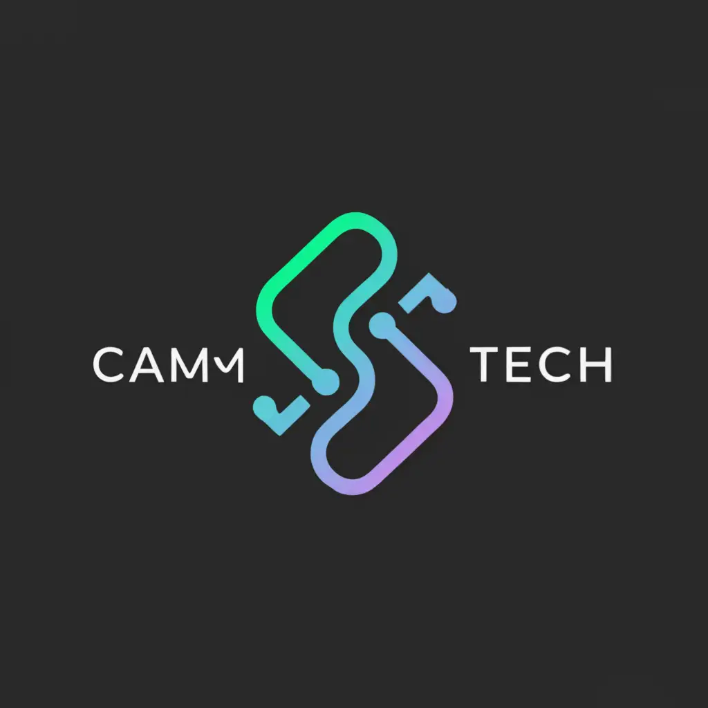 a logo design,with the text "CamTech", main symbol:a logo representing code make it a simple 2d illustration,Minimalistic,be used in Technology industry,clear background