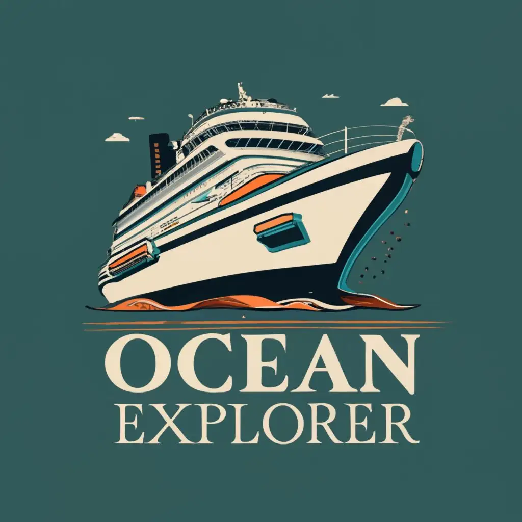 logo, cruise ship, with the text "Ocean Explorer", typography, be used in Travel industry