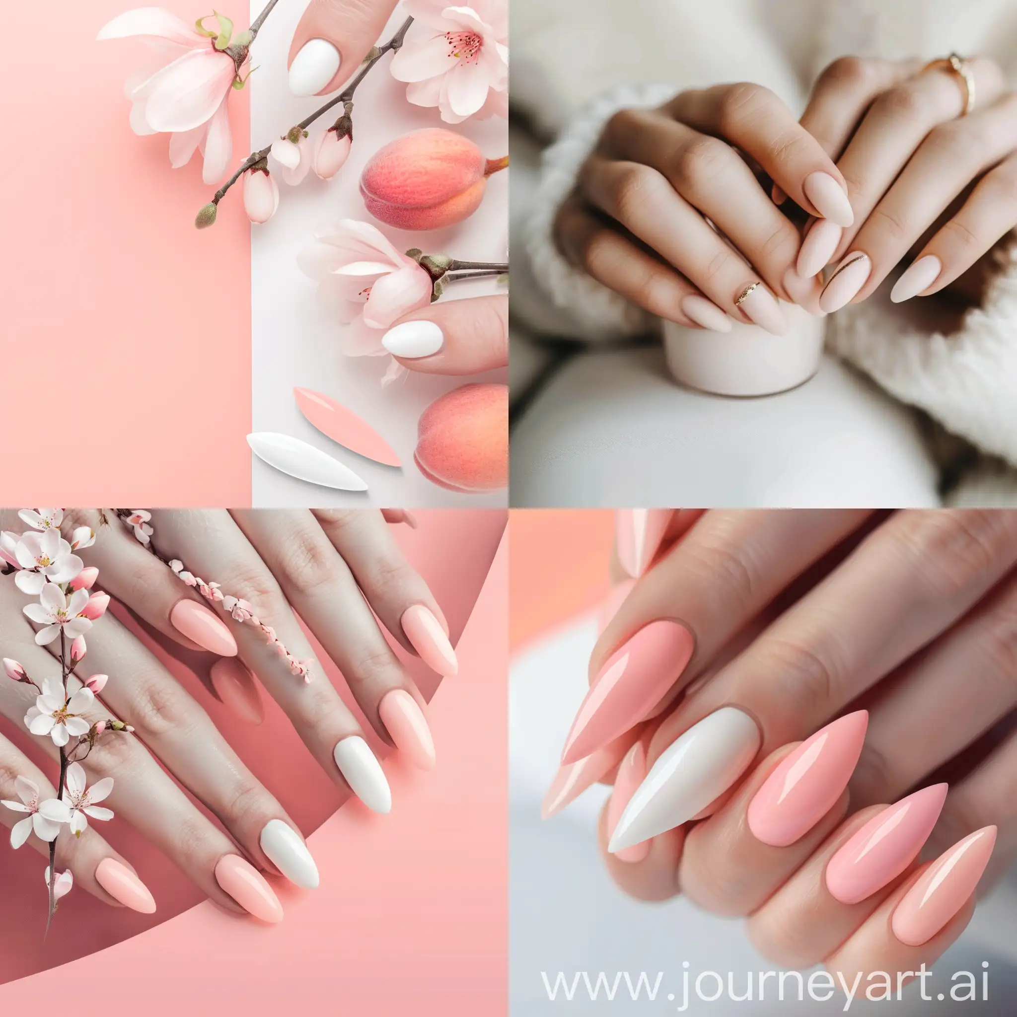 beautiful website design , manicure , UI/ux design, color pink peach white