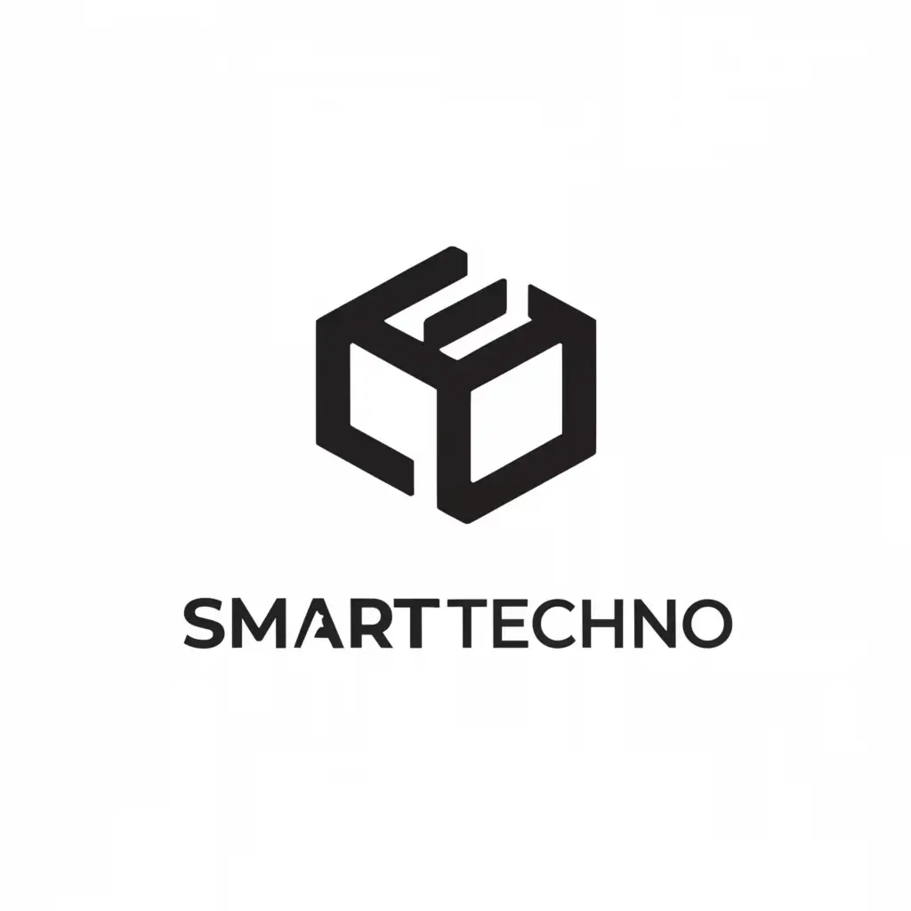 a logo design,with the text "Smart Techno", main symbol:cube,Minimalistic,be used in Construction industry,clear background