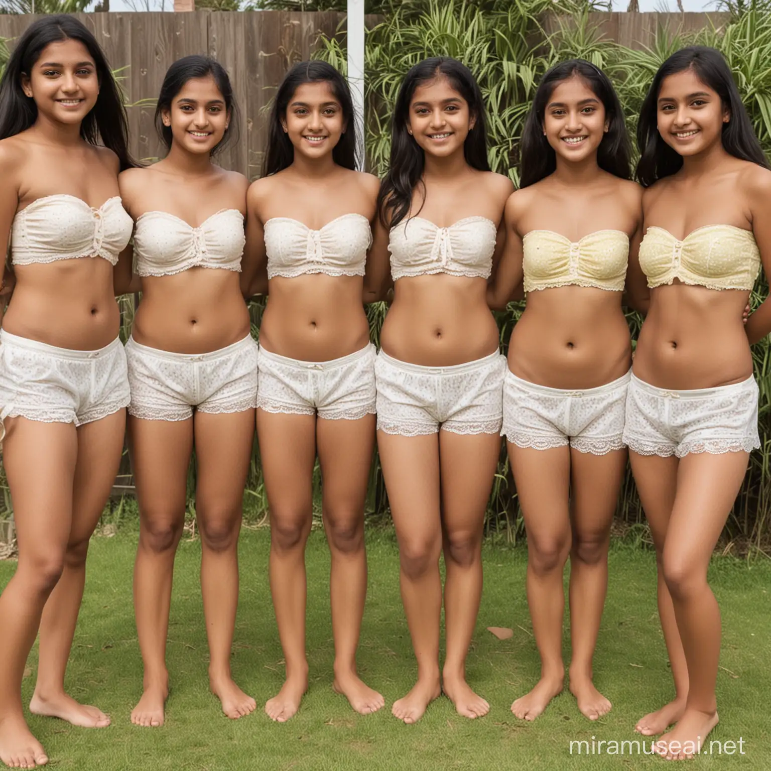 Indian Girls in Strapless Lingerie and Knickers Shorts
