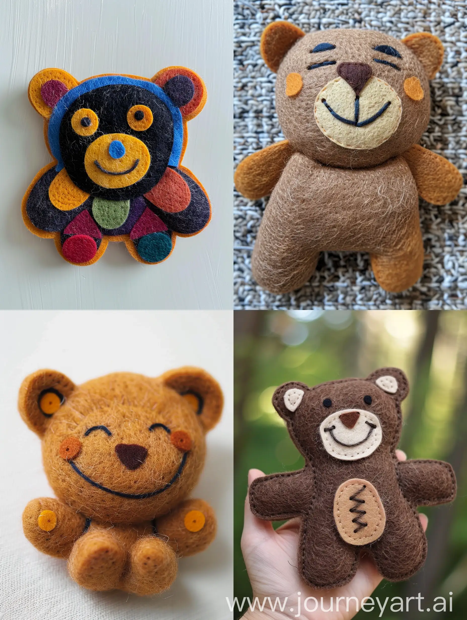 Cheerful-Bear-Crafted-from-Felt-Fabric