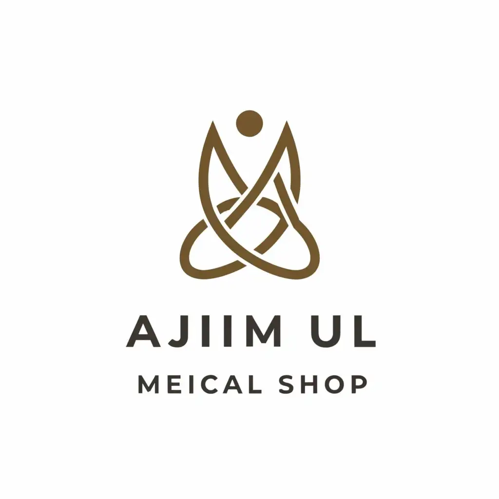 a logo design,with the text "AJIMUL MEDICAL SHOP", main symbol:AJIMUL MEDICAL SHOP,Moderate,be used in Legal industry,clear background