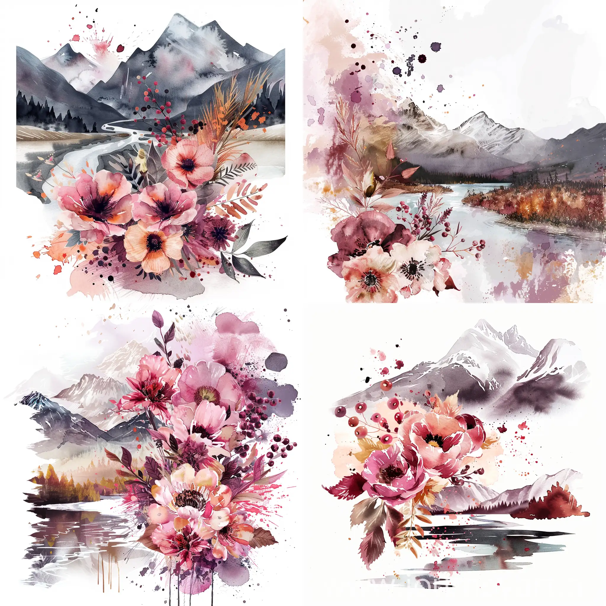Autumn-Watercolor-Wedding-Invitation-with-Mountain-Landscape