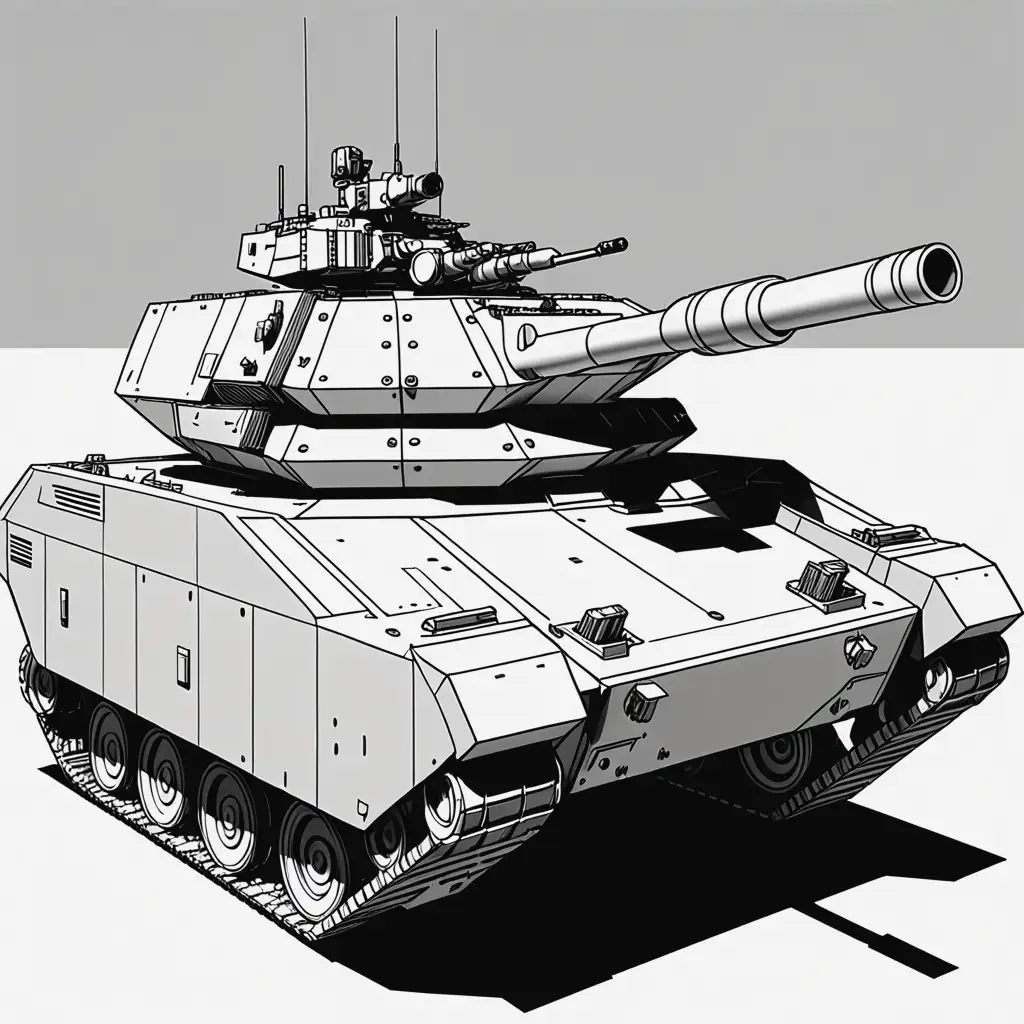 ifv with a  twin barrel r cannon  in the turret, machine gun in the hull technical readout line drawing, battletech 
