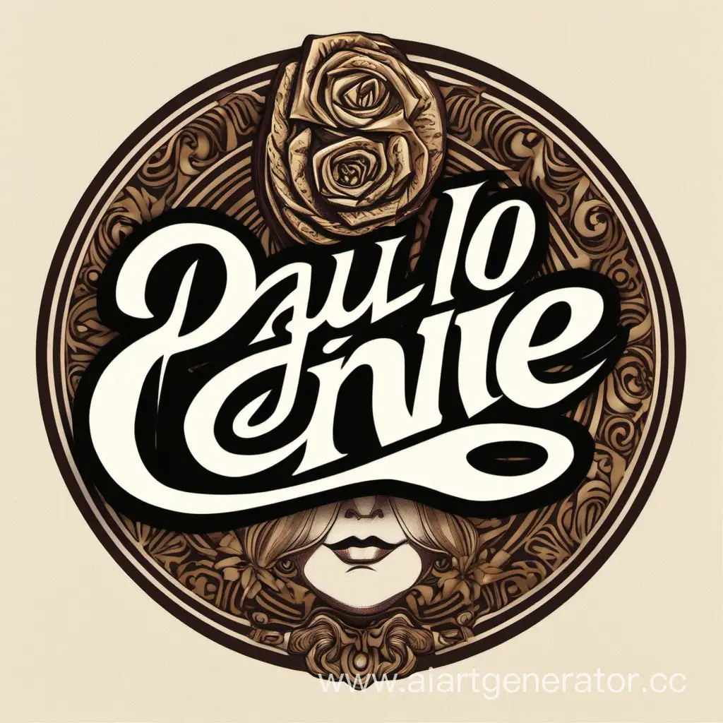 логотип магазина сумок, с названием, "Paulo Genie"