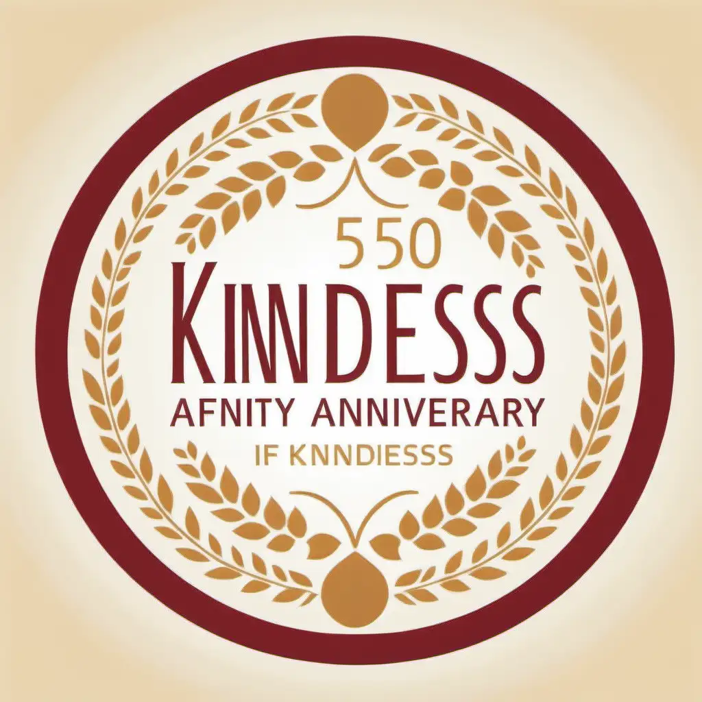 Fiftieth anniversary logo showing kindness, design should be in a circle
