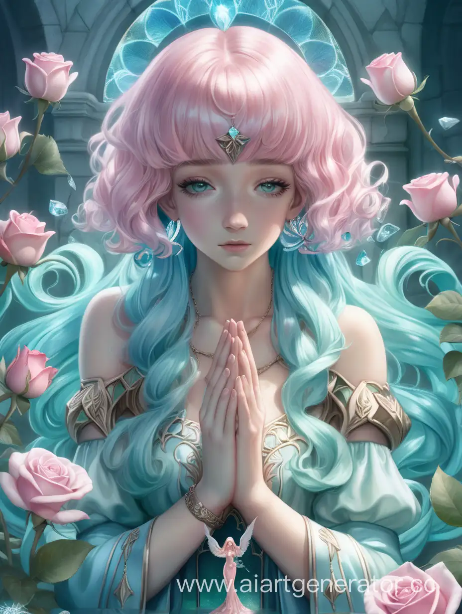 Enchanting-Sea-Siren-Holding-a-White-Rose-in-Prayer