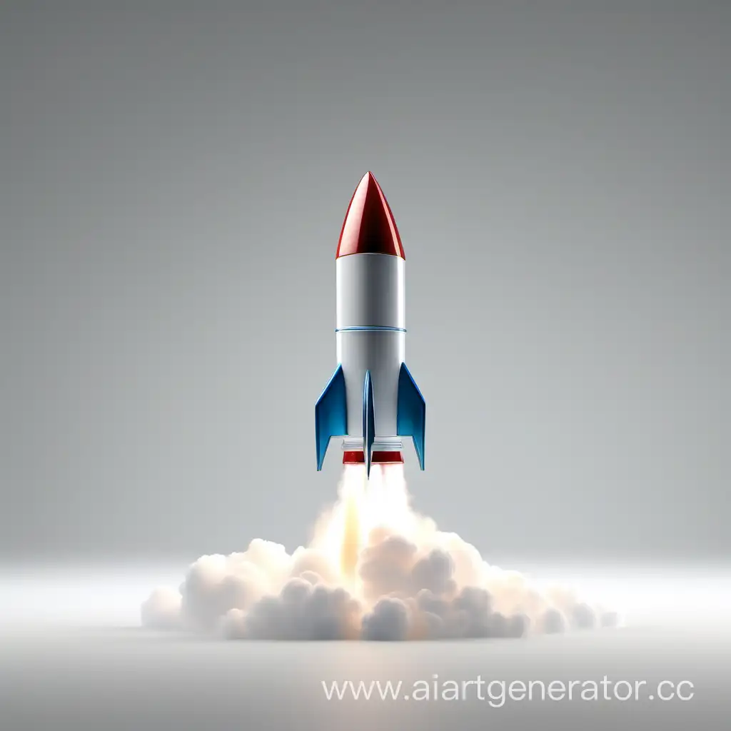 Rocket-Launch-on-White-Background