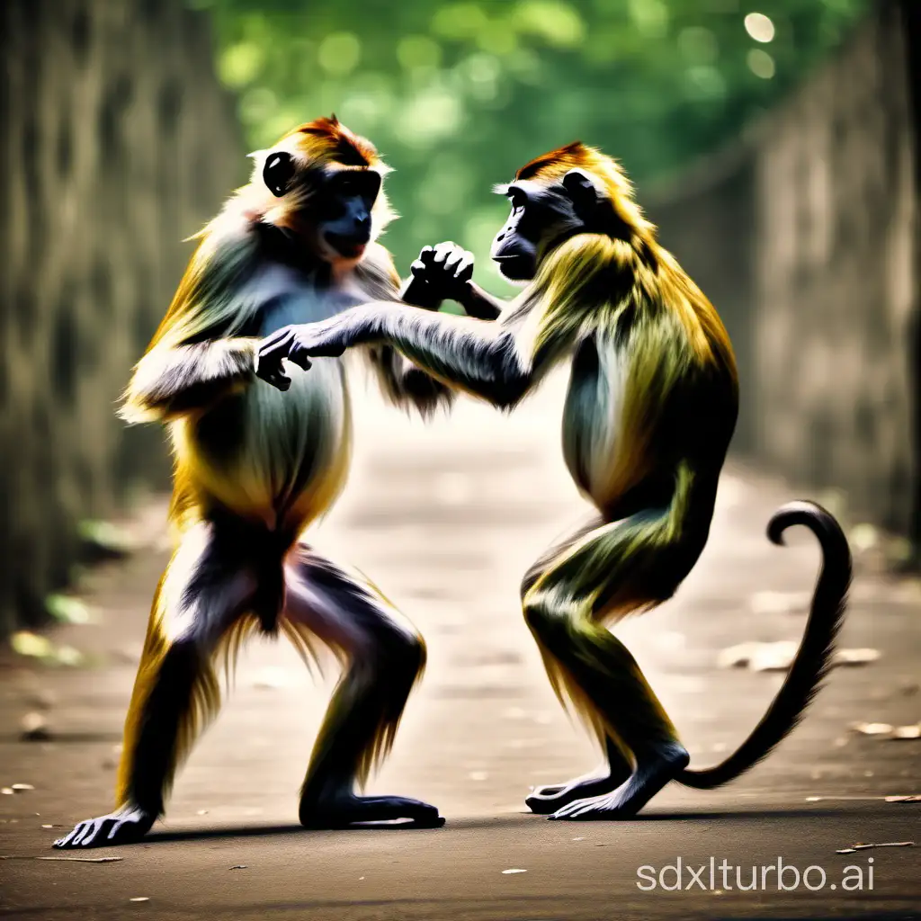foto realista monos bailando
