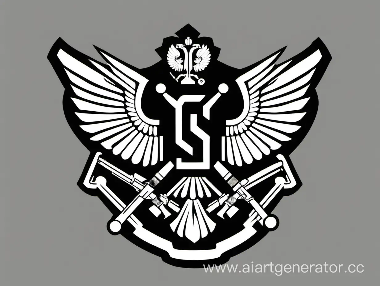 Эмблема русского легиона в стиле СС. Черно- белый. Минималистичный 