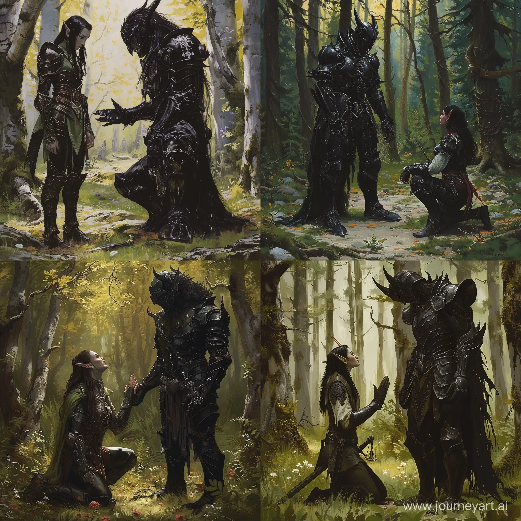 Elven-Submission-to-Dark-Armor-in-Enchanted-Forest