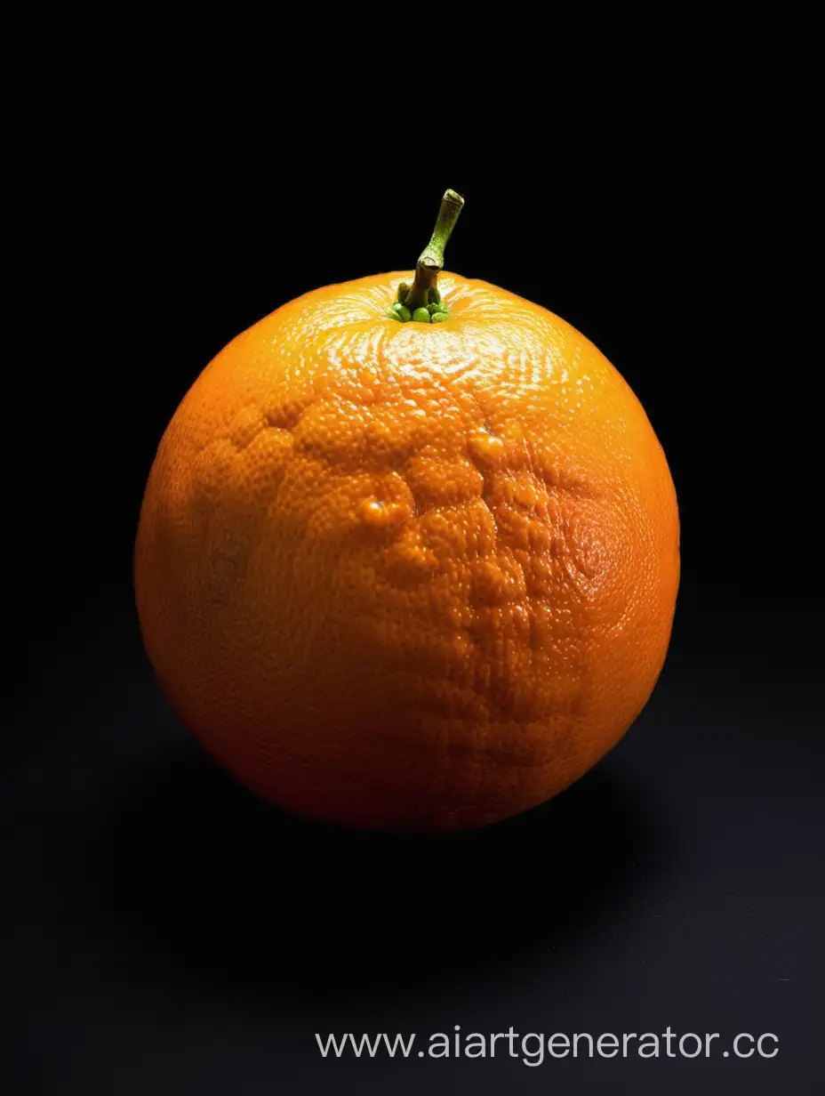 1 BIG Orange on black background