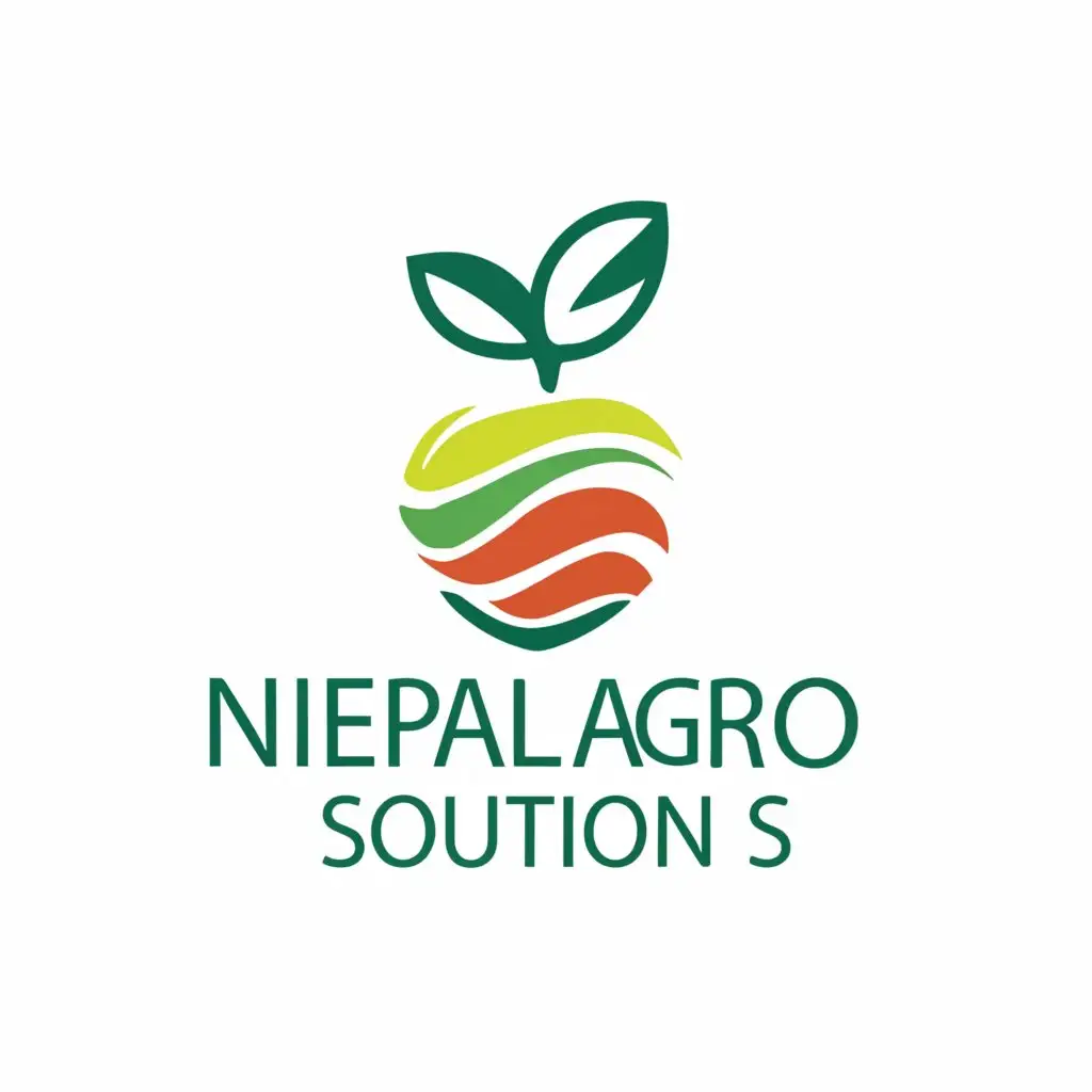 a logo design,with the text "NEPAL AGRO SOLUTIONS", main symbol:AN APPLE,Moderate,be used in Education industry,clear background