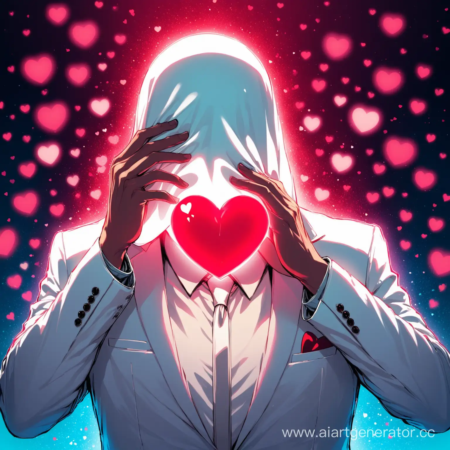Mysterious-Figure-in-White-Suit-with-Glowing-Heart-Mask