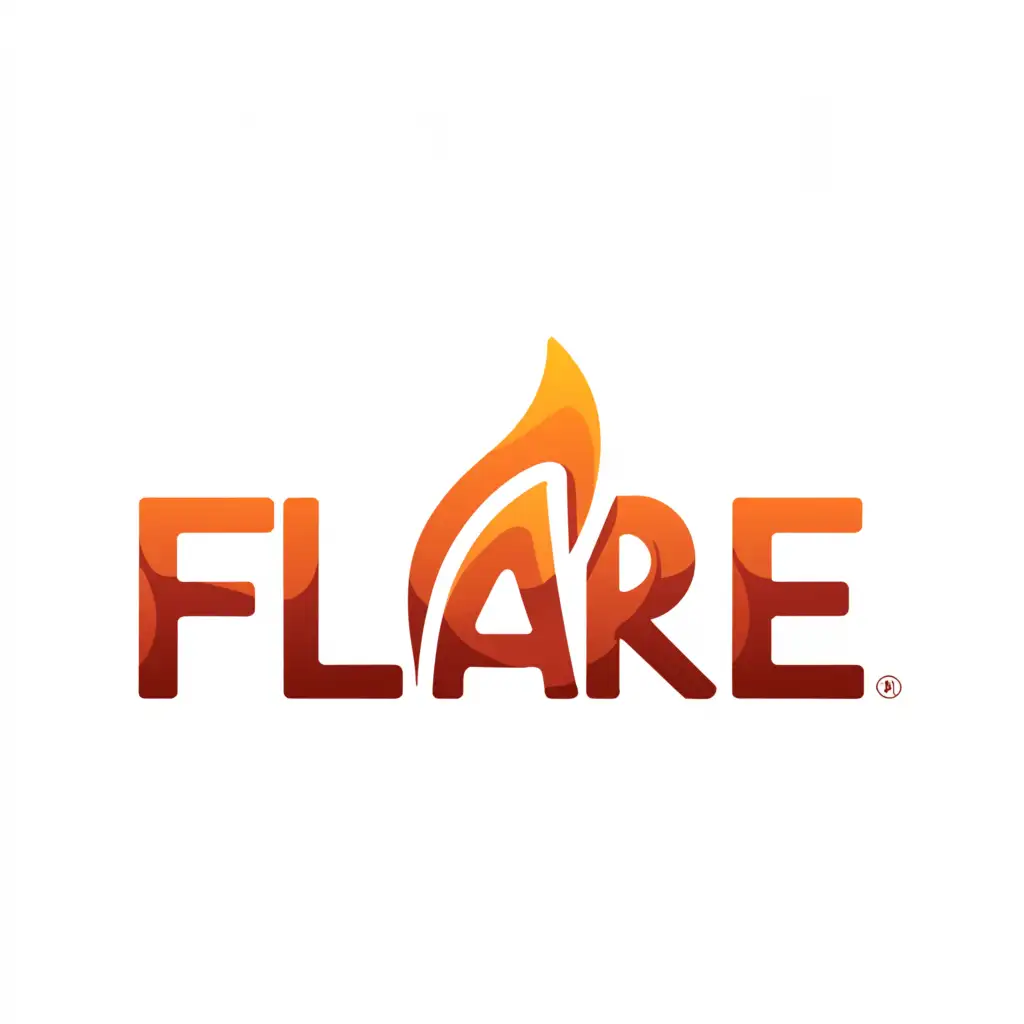 a logo design,with the text "FLARE", main symbol:FIRE,Moderate,clear background