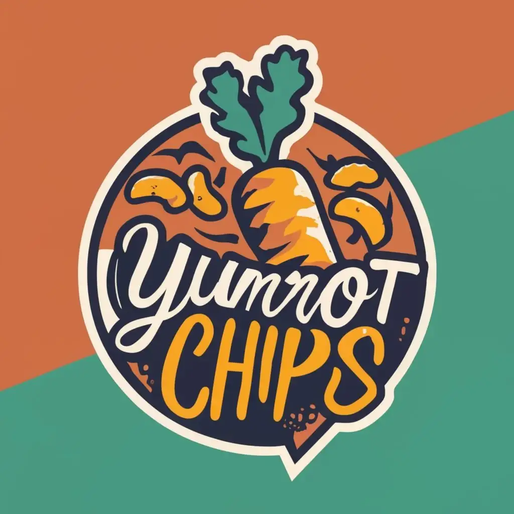 logo, Carrot in bowl, with the text "YUMMY CARROT CHIPS", typography, be used in Restaurant industry