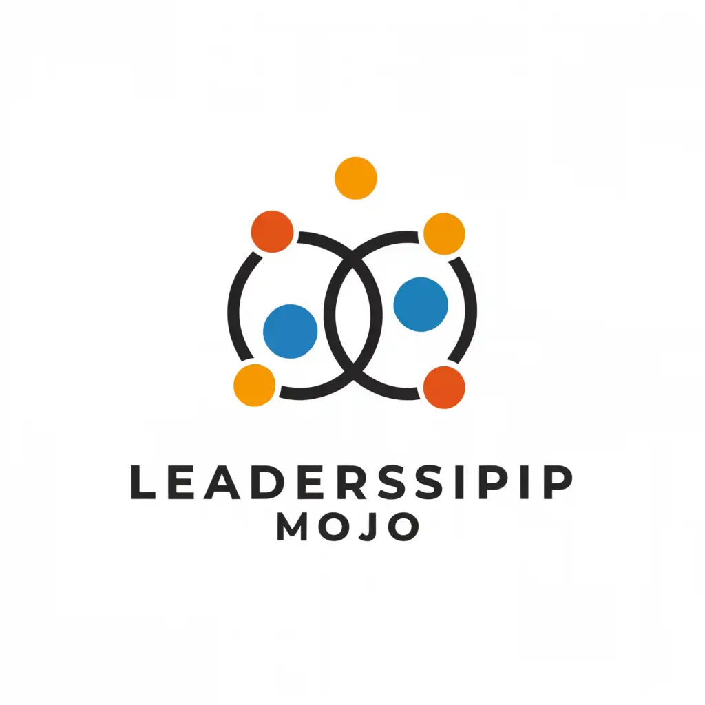 a logo design,with the text "leadershipmojo", main symbol:Chemical compound,Minimalistic,clear background
