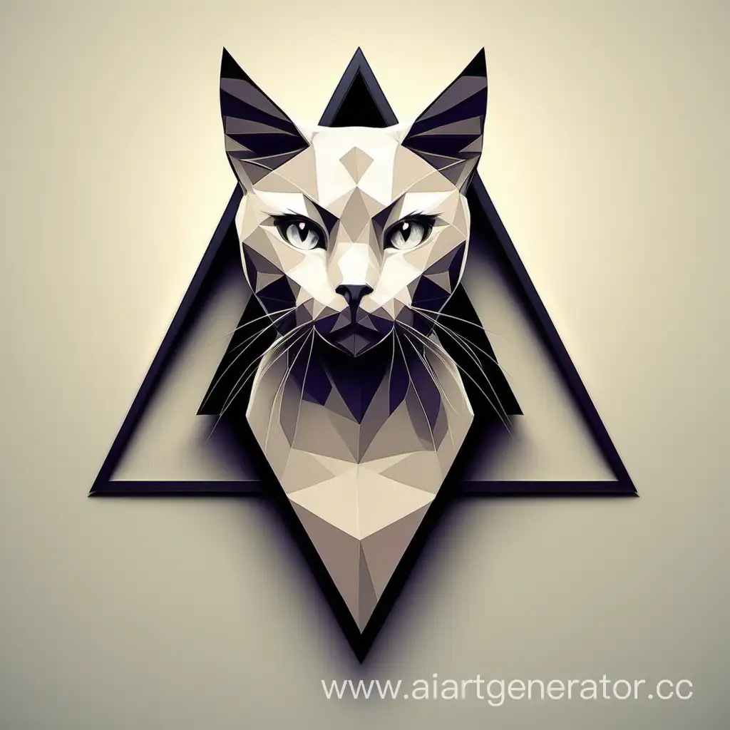 Geometric-Feline-Sculpture-Crafted-from-Triangles
