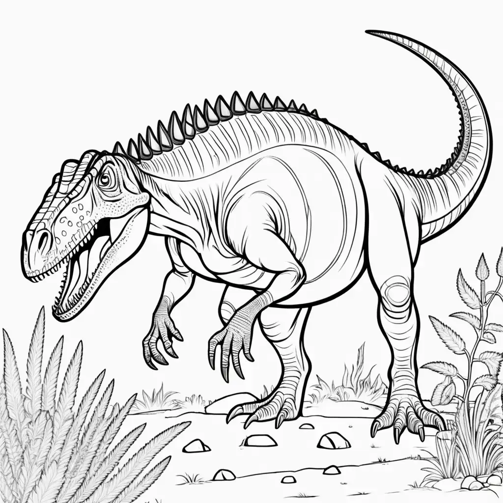 Anchisaurus, cartoon,coloring page, black and white, no shading,  high dof, 8k,--ar 85:110