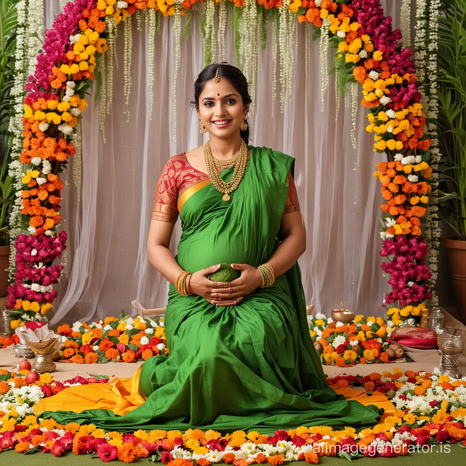 photo shoot of Pregnant mother celebrate Ugadi festival