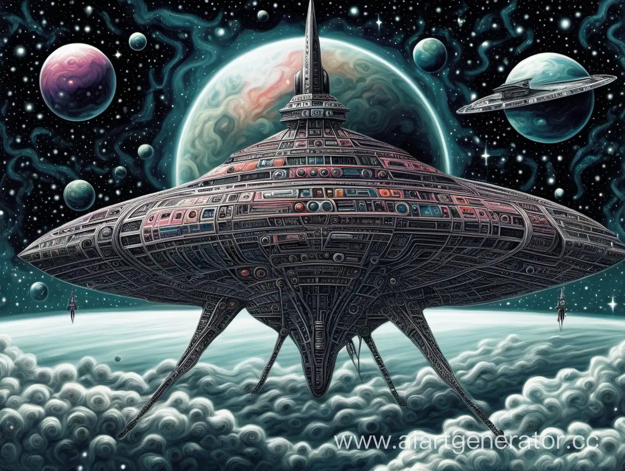 surreal space ship sheme