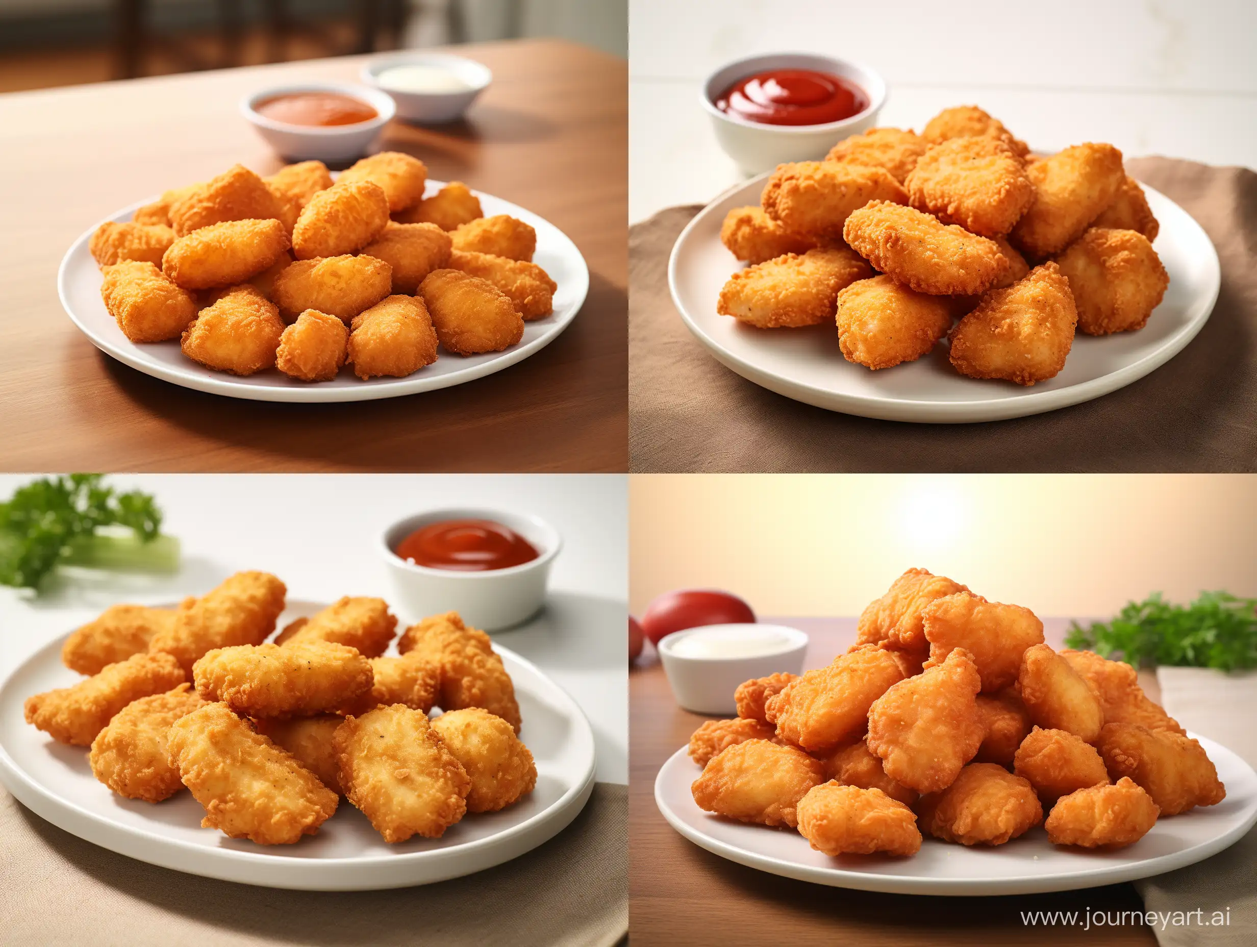 Delicious-Chicken-Nuggets-on-a-White-Plate-Studio-Shot