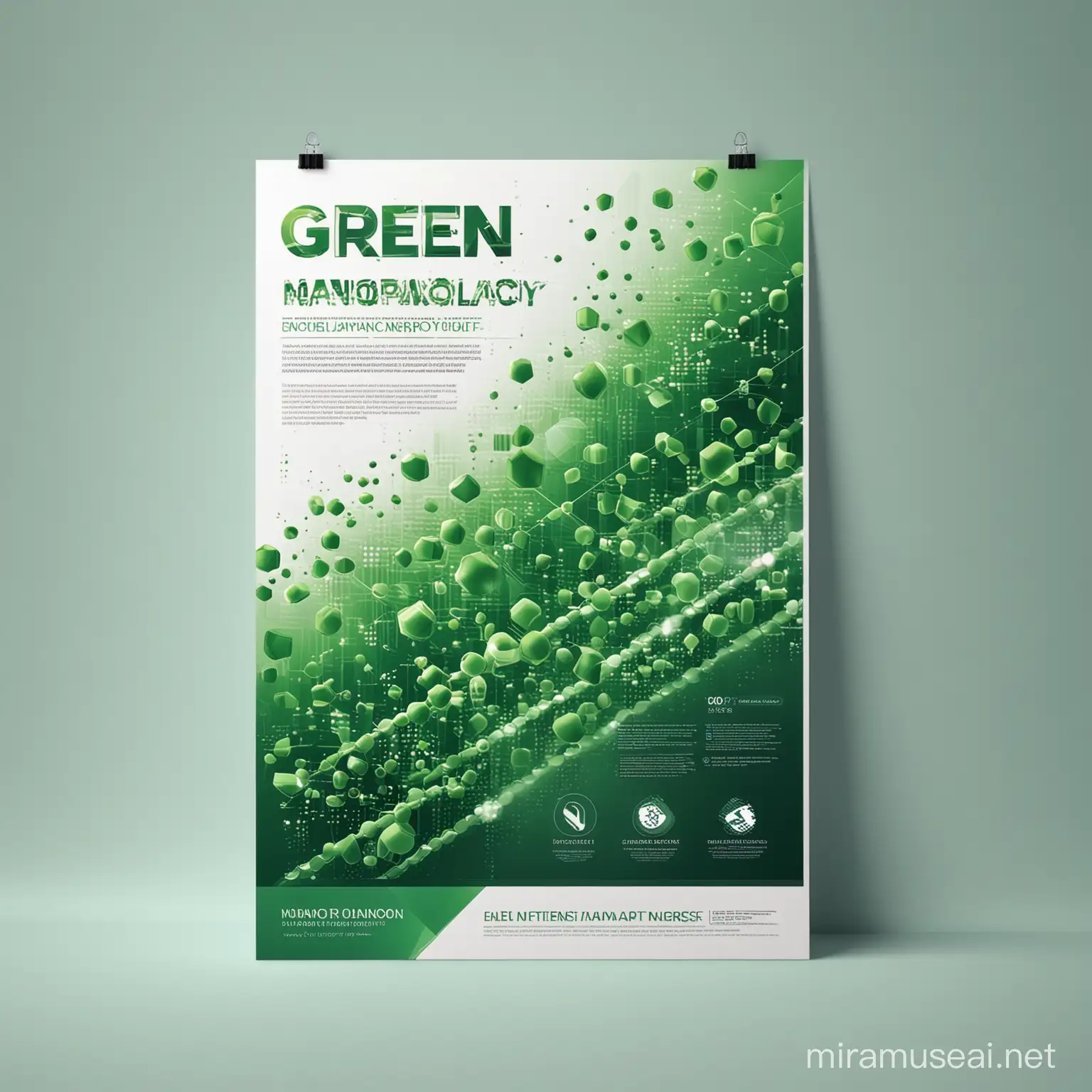 Futuristic Green Nanotechnology Solutions Poster Design