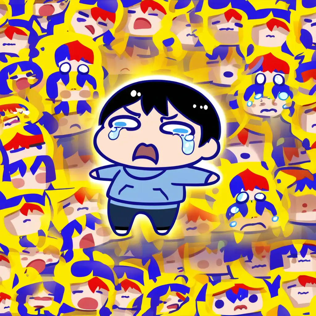 Chibi Style Boy Expressing Overwhelming Emotion Anime Cute Art