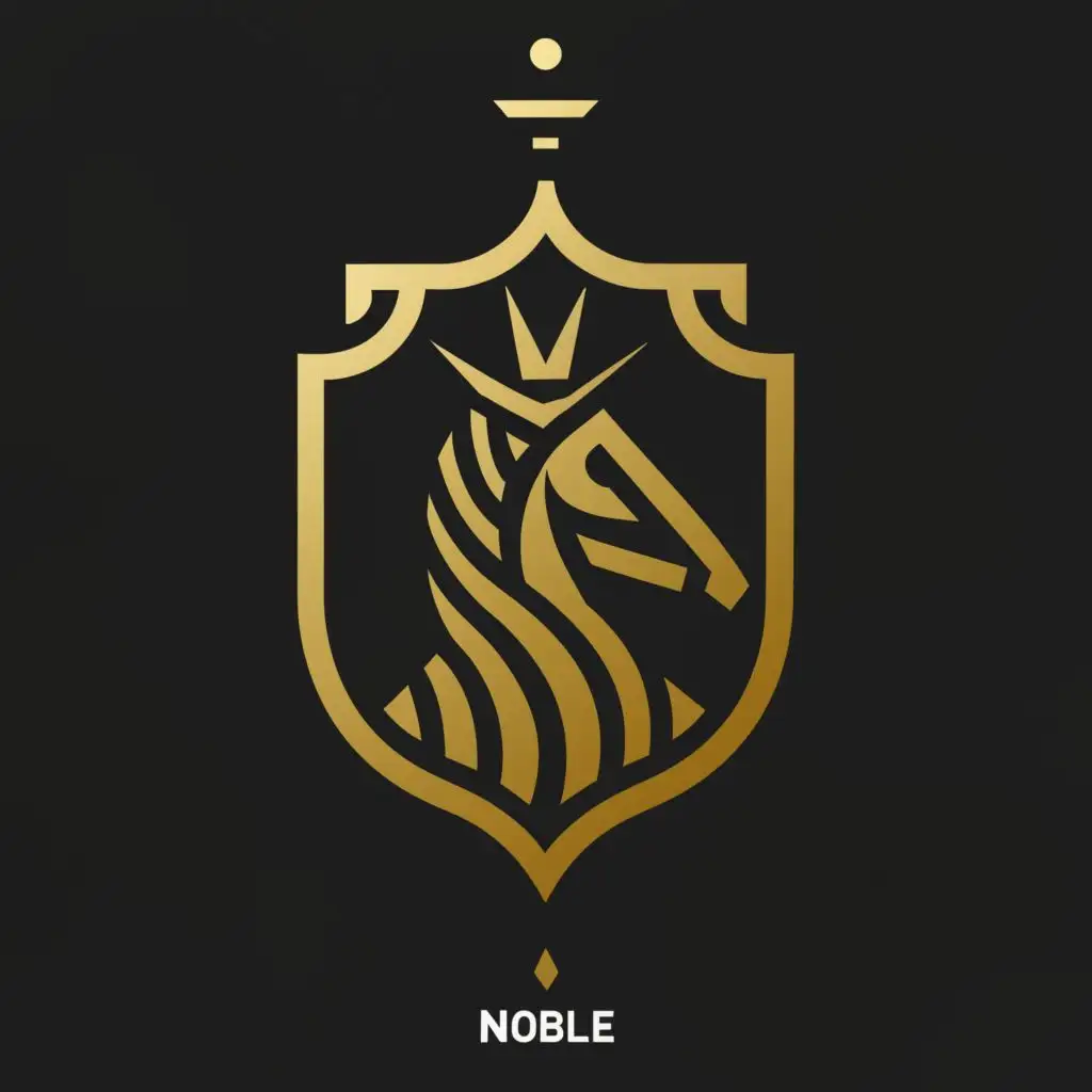 LOGO-Design-For-Noble-Modern-Knight-Chess-Piece-in-Black-Gold