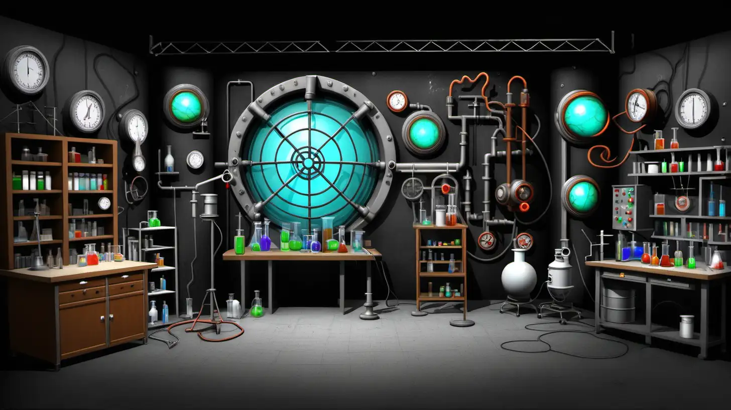 Eccentric Scientist Laboratory with Whimsical Inventions