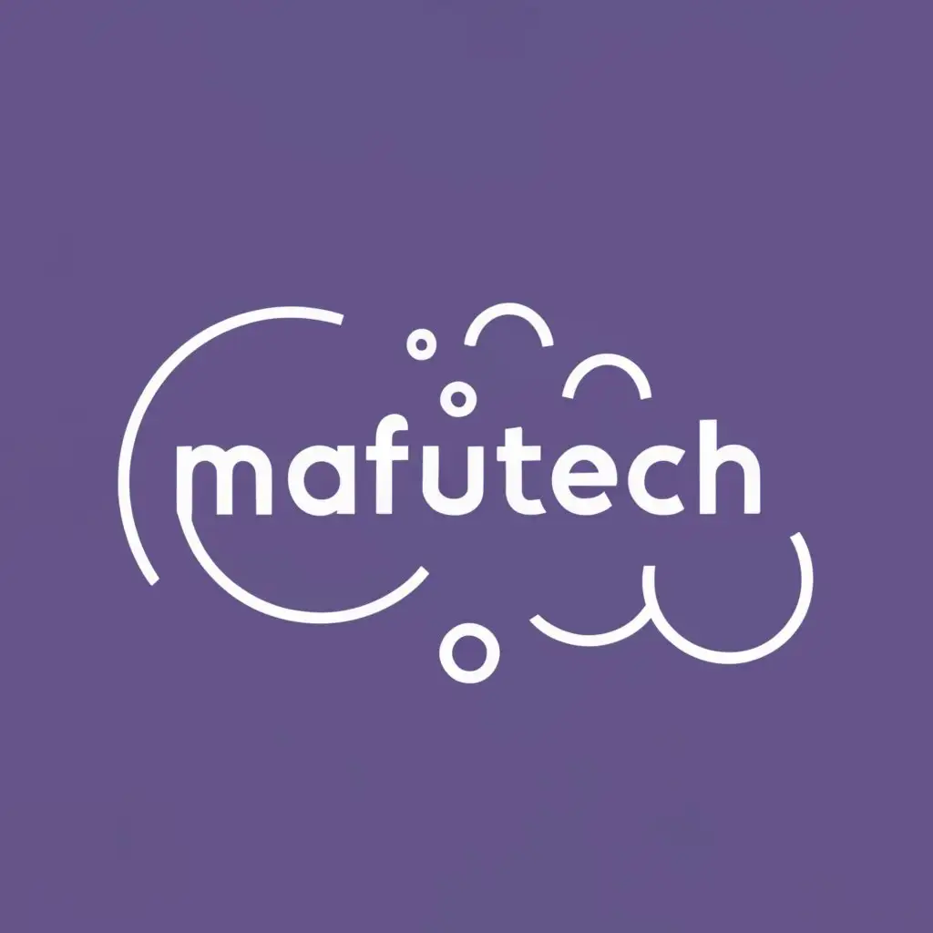 logo, embossed letters in grey and purple cloud, with the text "MafuTech", typography, be used in Technology industry