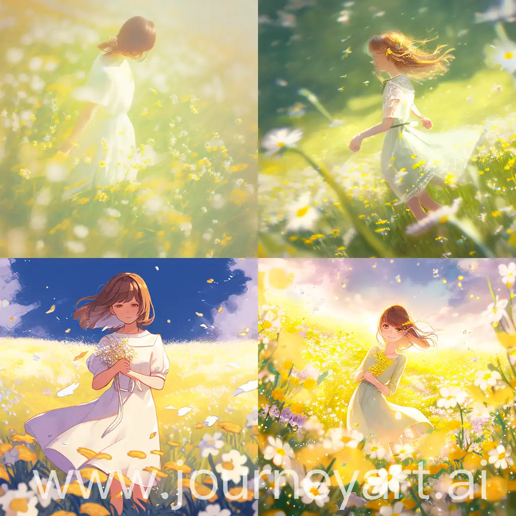 Красивая молодая девушка в ромашковом поле