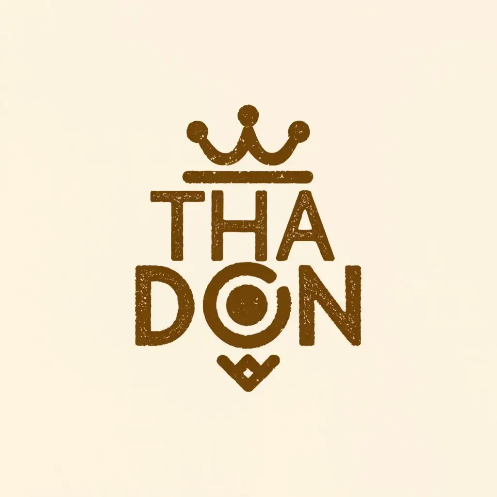 a logo design,with the text "Tha DON", main symbol:create a distinct and engaging vintage logo for my website, "Tha DON." Specifically,Minimalistic,clear background