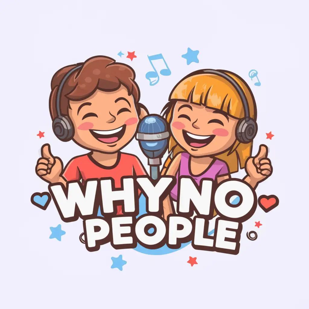 a logo design,with the text "whynopeople", main symbol:boy and girl Live video show,Moderate,clear background