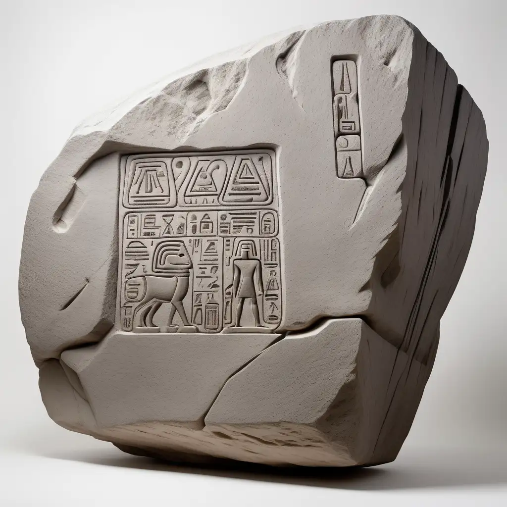 Mystical STX Hieroglyph Engraved on Massive Gray Rock