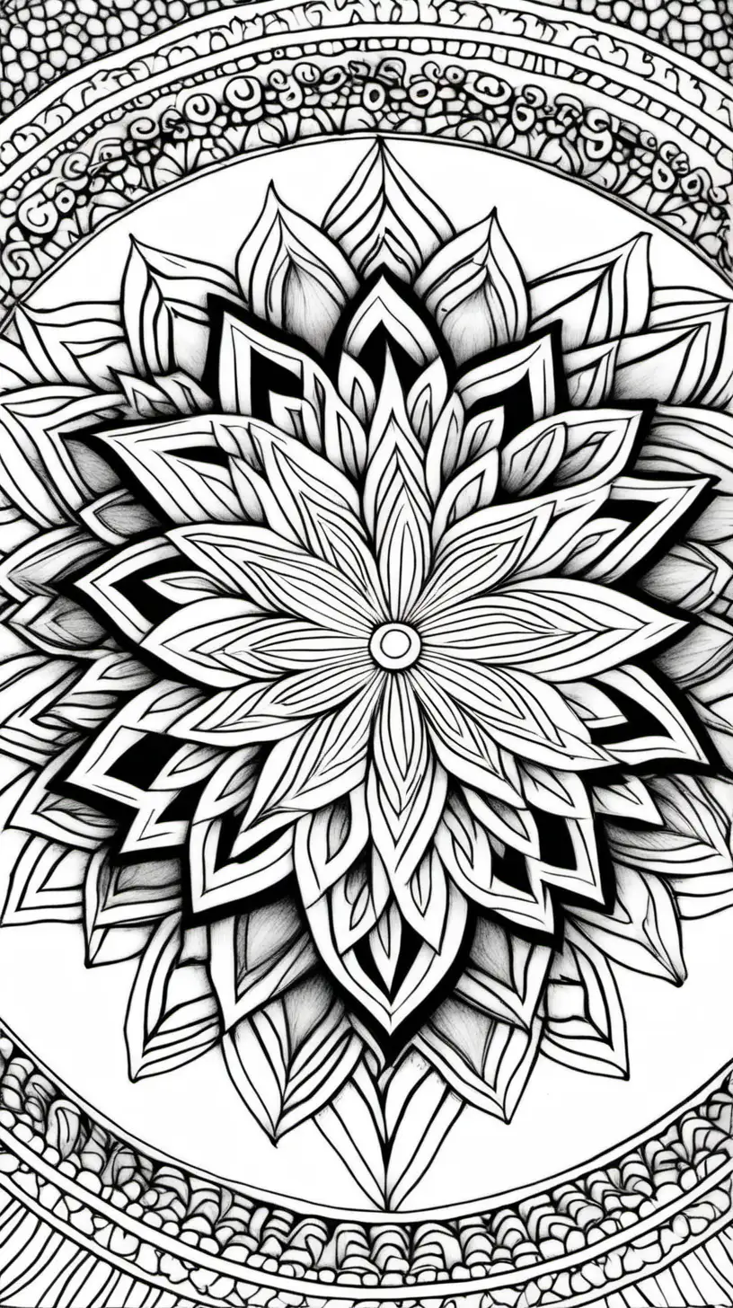  mandala colouring page with 'I am enough' written in the middle