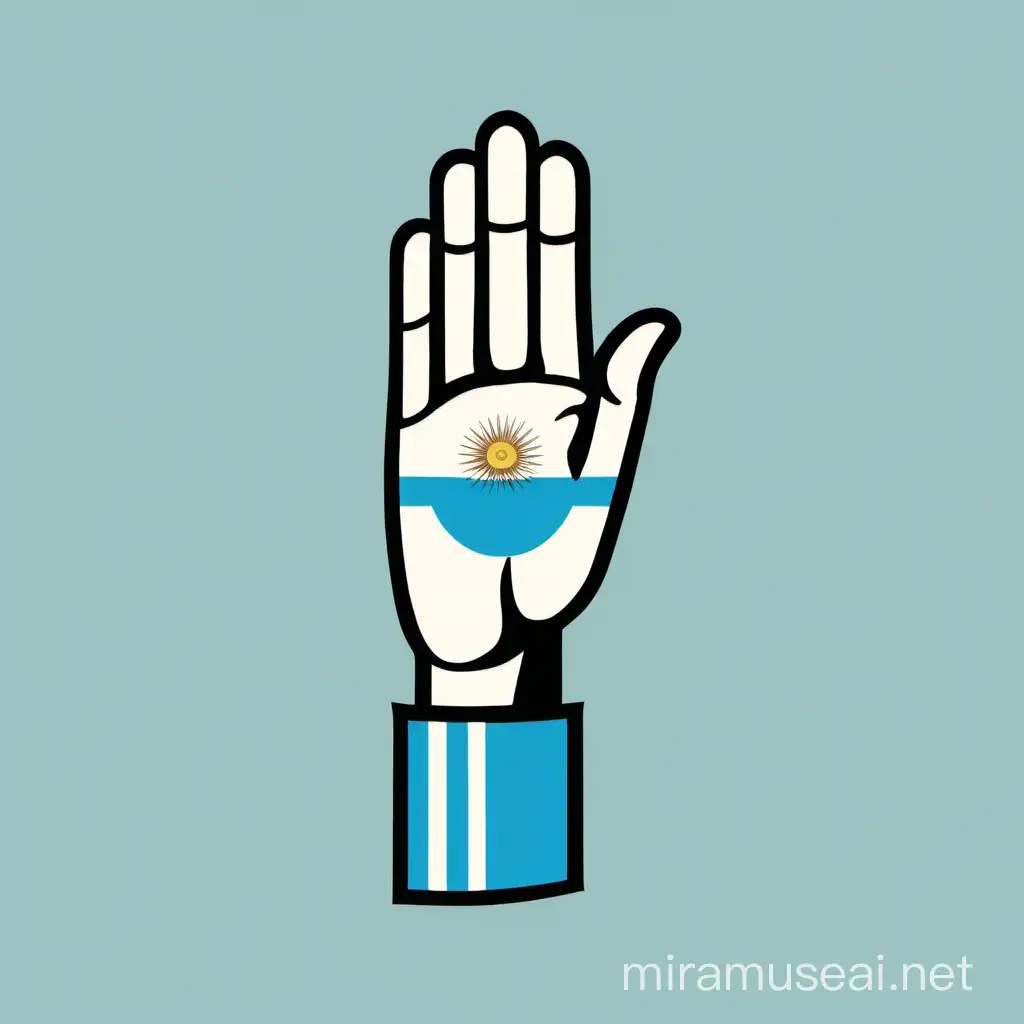 logo pour une ONG argentine, main ouverte et drapeau argentin