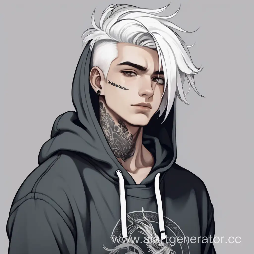 Cool-WhiteHaired-Guy-with-Face-Tattoo-in-Hoodie