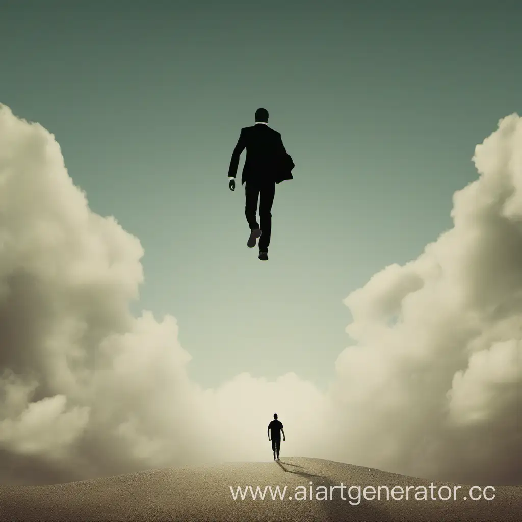 GravityDefying-Stroll-Astonishing-Airborne-Man-in-Surreal-Scene