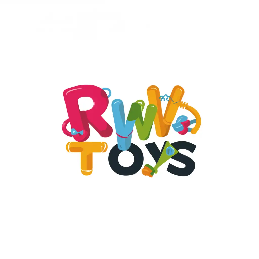 a logo design,with the text "RW-Toys", main symbol:kid toys,complex,be used in Retail industry,clear background