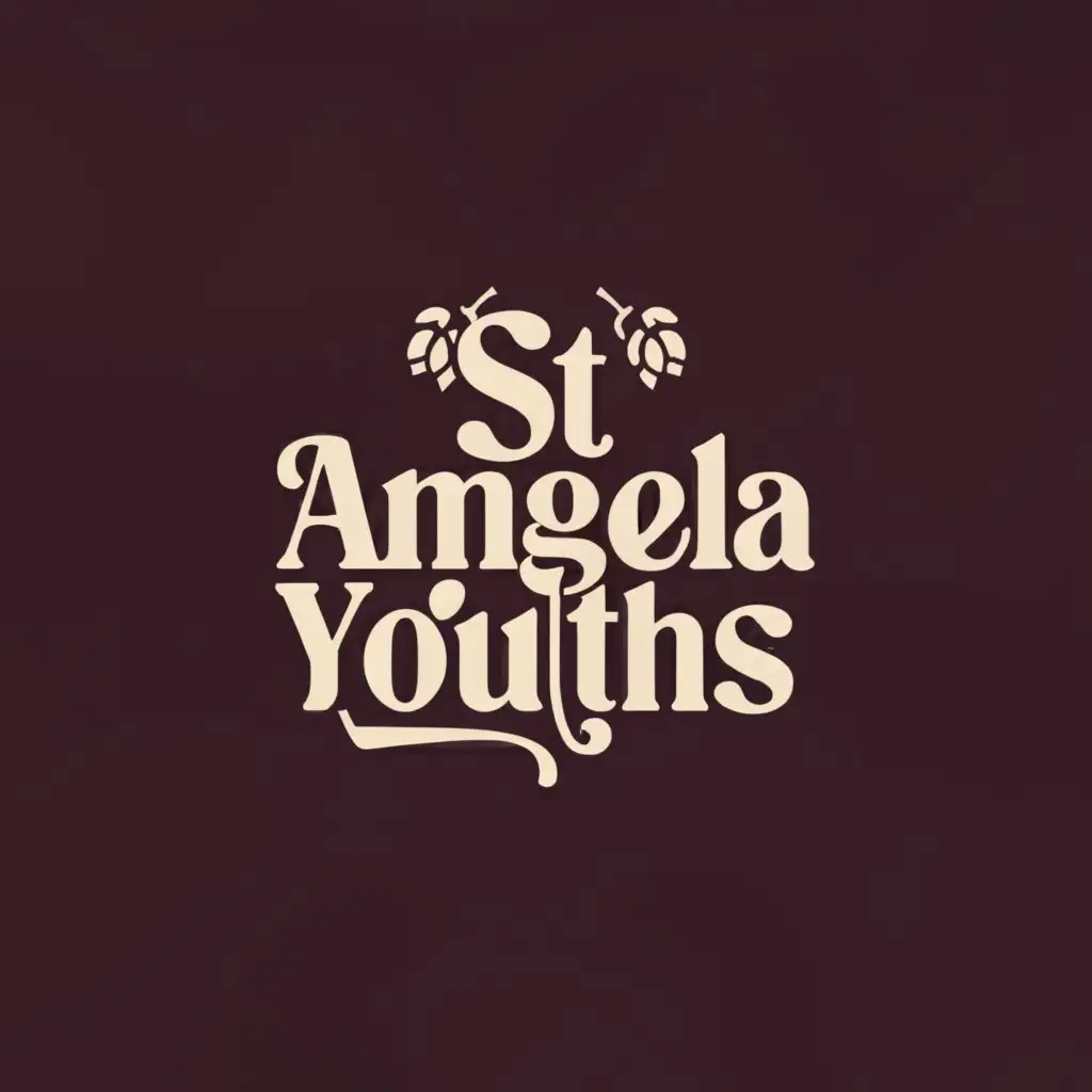 a logo design,with the text "St Angela Youths", main symbol:wine,Minimalistic,clear background