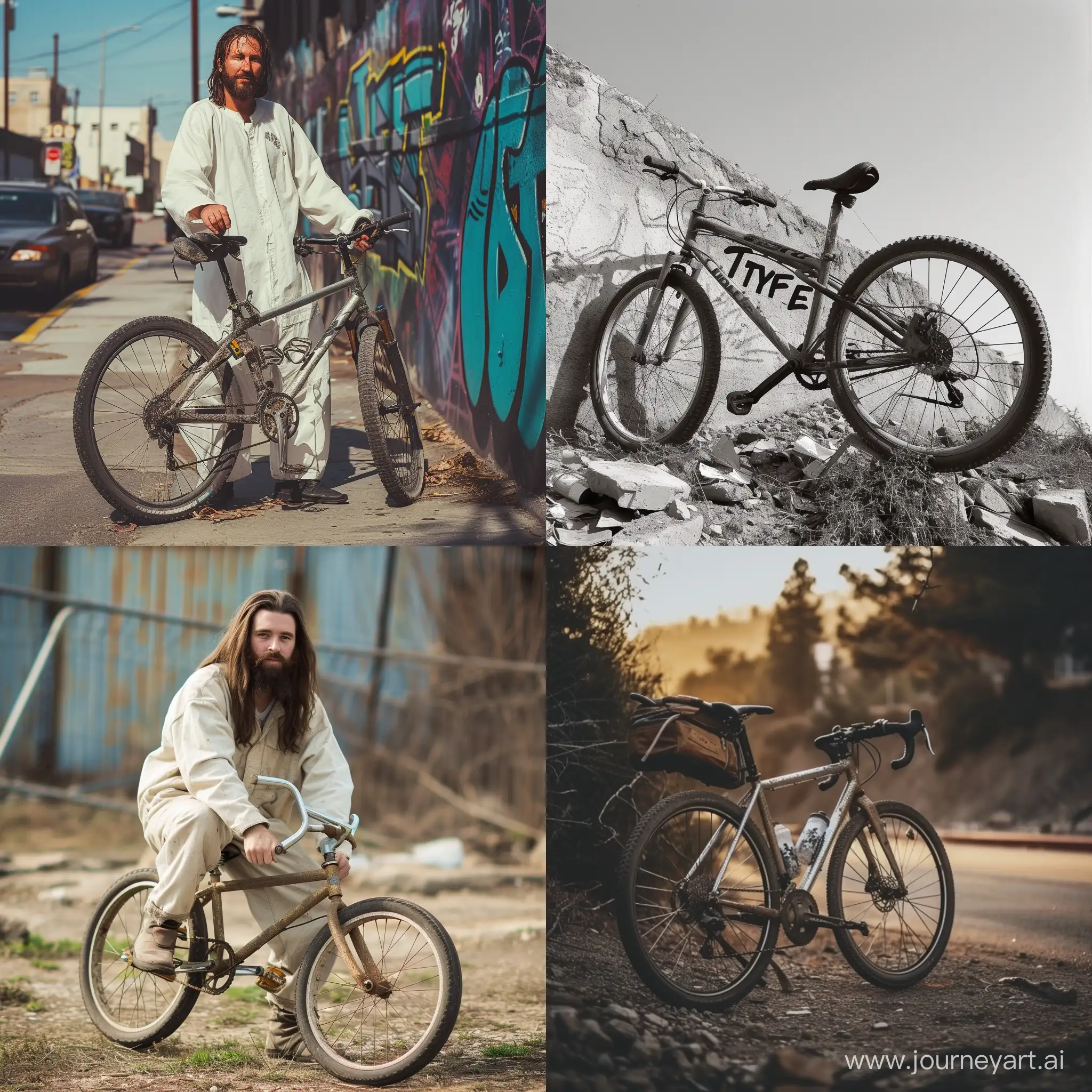 Jesus-Stealing-Bicycle-at-Sunset