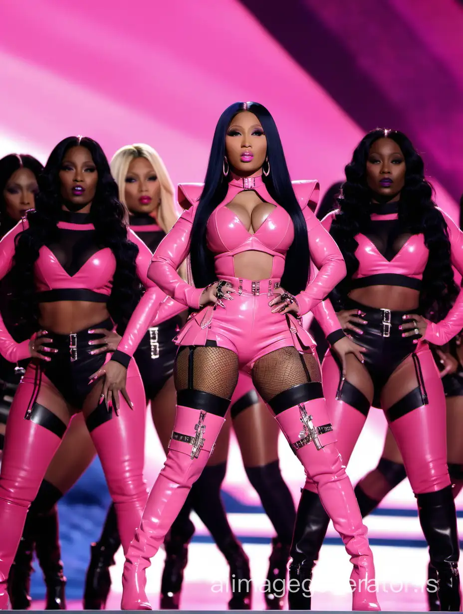 Nicki Minaj Pink Performance at Superbowl with Backup Dancers | AI Image  Generator