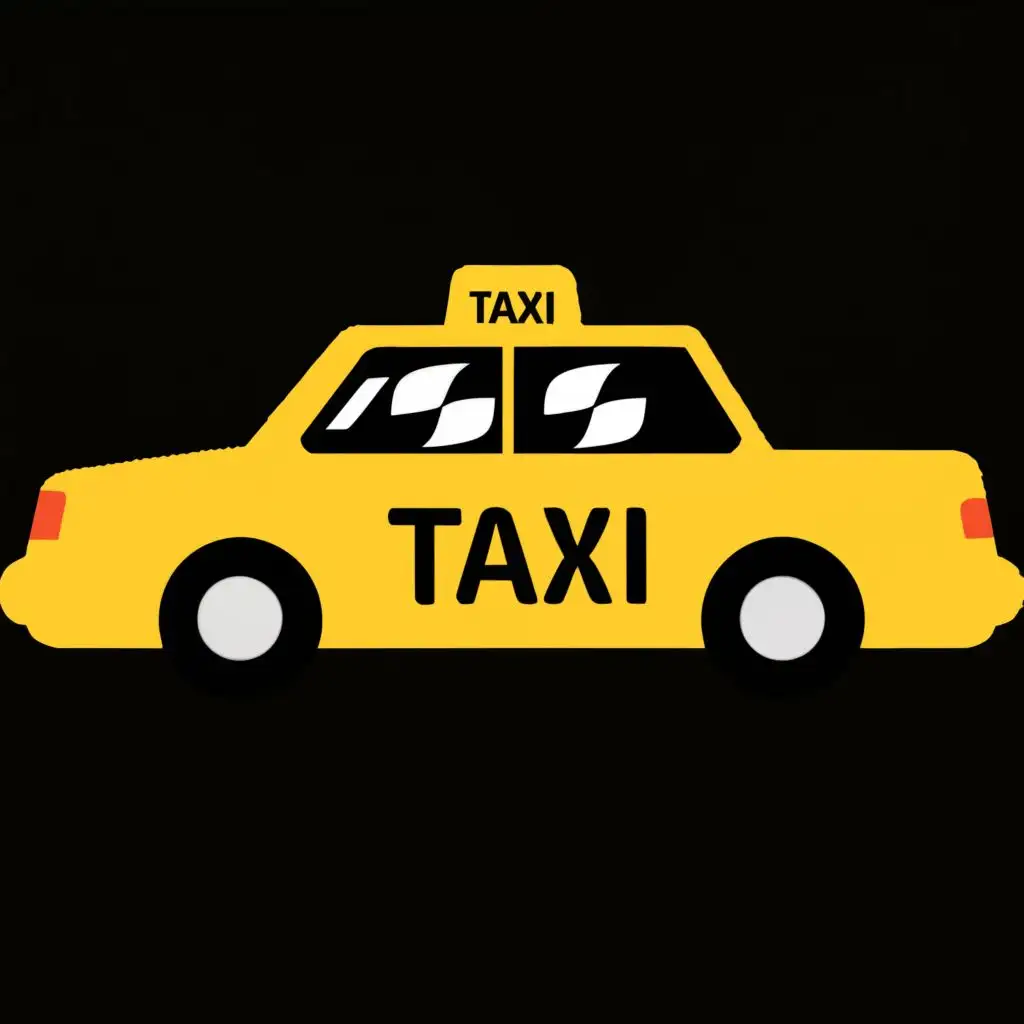 logo, yellow taxi car that under word is Marsa Alam, with the text "Taxi", typography