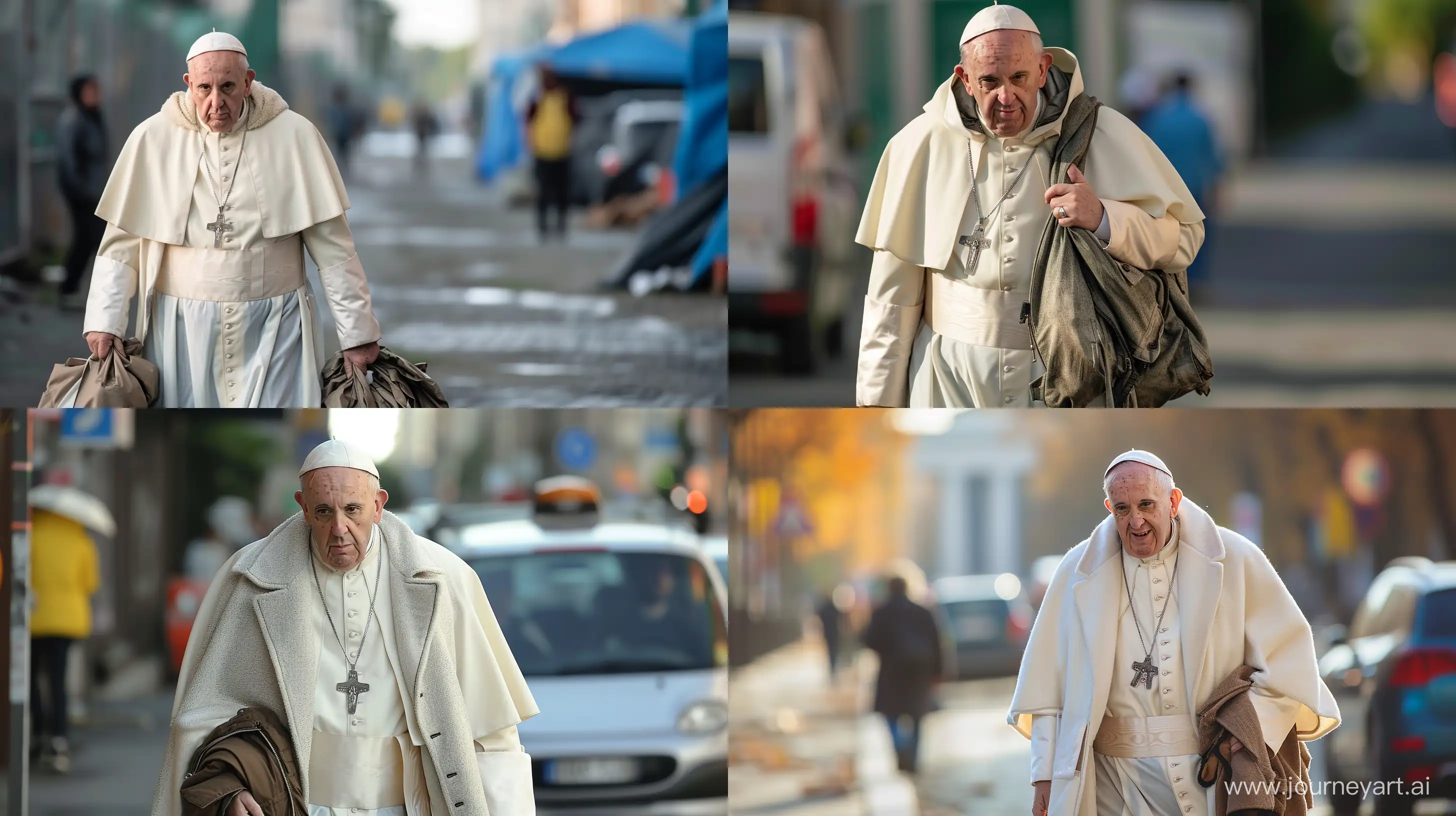 Pope-in-Humble-Attire-Strolling-Through-the-City-Streets